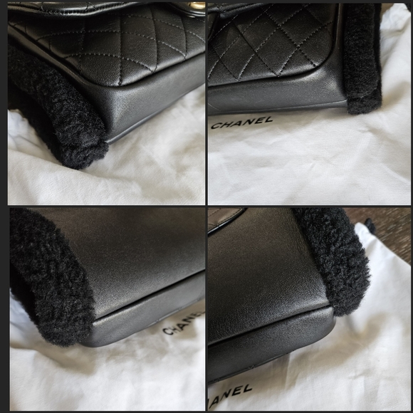 CHANEL Classic lambskin and shearling muff handbag quilted Handwarmer Chain bag - Picture 14 of 16